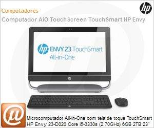 QZ254AA - Desktop-PC All-in-One com tela de toque TouchSmart HP Envy 23-D020 Core i5-3330s (2.70GHz) 6GB 2TB 23" LED Blu-ray Wi-Fi N Bluetooth 4.0 WebCam Radeon HD 7650a 2GB USB 3.0