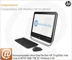 QZ285AA - Desktop-PC All-in-One Pavilion HP 23-g005br Intel Core i5-4670T 8GB 1TB 23" Windows 8 SL