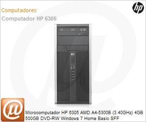 QZ710AV - Desktop-PC HP 6305 AMD A4-5300B (3.40GHz) 4GB 500GB DVD-RW Windows 7 Home Basic SFF
