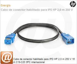 TK739A - Cabo de conector habilitado para IPD HP 2,0 m 250 V 16 A C19-C20 3PC internacional