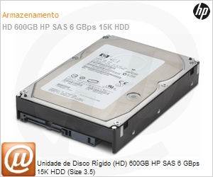 VM647AA - Unidade de Disco Rgido (HD) 600GB HP SAS 6 GBps 15K HDD (Size 3.5)