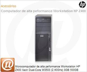 VV949AV - Desktop-PC de alta peformance Workstation HP Z400 Xeon Dual-Core W3503 (2.40GHz) 8GB 500GB DVD-RW Windows 7 Professional 64 NVIDIA Quadro 2000