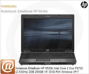 WA485LA - Notebook EliteBook HP 6530b Intel Core 2 Duo P8700 (2.53GHz) 2GB 250GB 14" DVD-RW Windows XP/7 Professional Wi-Fi N Bluetooth WebCam