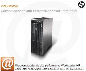 WY630L8 - Desktop-PC de alta performance Workstation HP Z600 Intel Xeon Quad-Core E5506 (2.13GHz) 4GB 320GB DVD-RW XP Pro/Windows 7 Professional 64