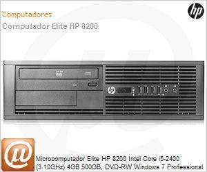 XL509AV - Desktop-PC Elite HP 8200 Intel Core i5-2400 (3.10GHz) 4GB 500GB, DVD-RW Windows 7 Professional SFF