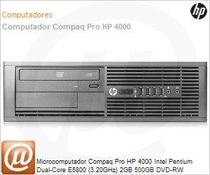 XL807AV-163 - Desktop-PC Compaq Pro HP 4000 Intel Pentium Dual-Core E5800 (3.20GHz) 2GB 500GB DVD-RW Windows 7 Professional SFF VGA/DVI (Substitui LY950LT#AC4)