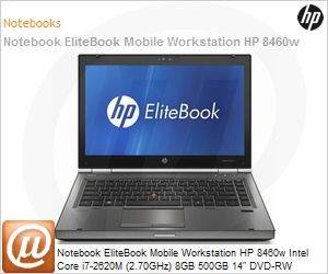 XU080LA - Notebook EliteBook Mobile Workstation HP 8460w Intel Core i7-2620M (2.70GHz) 8GB 500GB 14" DVD-RW Windows 7 Professional 64 Wi-Fi WebCam AMD FirePro M3900