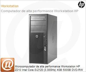 XU867AV - Desktop-PC de alta performance Workstation HP Z210 Intel Core i3-2120 (3.30GHz) 4GB 500GB DVD-RW Windows 7 Professional
