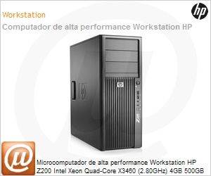 XV093LA - Desktop-PC de alta performance Workstation HP Z200 Intel Xeon Quad-Core X3460 (2.80GHz) 4GB 500GB DVD-RW Windows 7 Professional