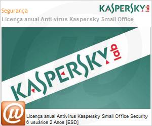 KL4541KDFDS - Licena anual Antivrus Kaspersky Small Office Security 6 usurios 2 Anos [ESD] 
