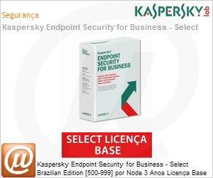 KL4863KAUTS - Kaspersky Endpoint Security for Business - Select Brazilian Edition [500-999] por Node 3 Anos Licena Base 