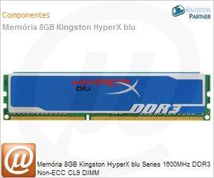 Kingston KHX1600C10D3B1 8G Mem ria 8GB Kingston HyperX blu