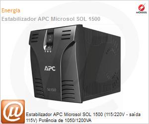 9100700021 - Estabilizador APC Microsol SOL 1500 (115/220V - sada 115V) Potncia de 1050/1200VA