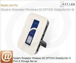 GS-III - Modem Roteador Wireless 3G OPTION GlobeSurfer III Print & Storage Server