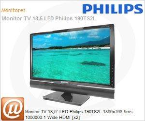 190TS2L - Monitor TV 18,5" LED Philips 190TS2L 1366x768 5ms 1000000:1 Wide HDMI [x2]