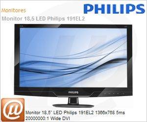 191EL2 - Monitor 18,5" LED Philips 191EL2 1366x768 5ms 20000000:1 Wide DVI