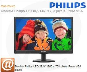 193V5LHSB2 - Monitor 18,5" LCD Philips V Line 193V5LHSB2/55 1366x768 WXGA Preto