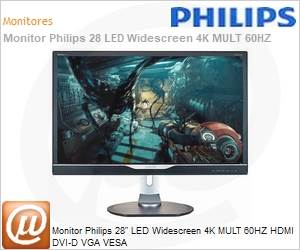 288P6LJEB - Monitor Philips28" LED Widescreen 4K MULT 60HZ HDMI DVI-D VGA VESA