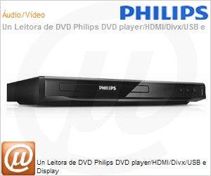 DVP2850X/78 - Un Leitora de DVD Philips DVD player/HDMI/Divx/USB e Display
