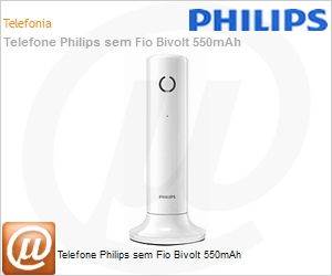 M3301W/BR - Telefone Philips sem Fio Bivolt 550mAh