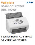 Scanner Brother ADS-4900W 60ppm 600x600dpi ADF USB Wi-Fi Rede Duplex  (Figura somente ilustrativa, no representa o produto real)