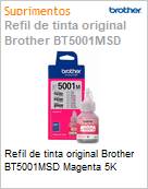 Refil de tinta original Brother BT5001MSD Magenta 5K (Figura somente ilustrativa, no representa o produto real)