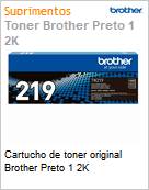 Cartucho de toner original Brother Preto 1 2K  (Figura somente ilustrativa, no representa o produto real)