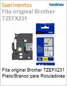Fita original Brother TZEFX231 Preto/Branco para Rotuladores (Figura somente ilustrativa, no representa o produto real)