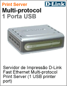 DP-301U - Servidor de Impresso D-Link DP-301U Fast Ethernet Multi-protocol Print Server (1 USB printer port)