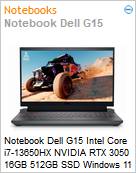 Notebook Dell G15 Intel Core i7-13650HX NVIDIA RTX 3050 16GB 512GB SSD Windows 11 Pro  (Figura somente ilustrativa, no representa o produto real)