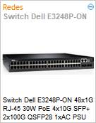 Switch Dell E3248P-ON 48x1G RJ-45 30W PoE 4x10G SFP+ 2x100G QSFP28 1xAC PSU Enterprise SONiC Lite  (Figura somente ilustrativa, no representa o produto real)