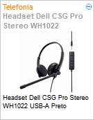 Headset Dell CSG Pro Stereo WH1022 USB-A Preto (Figura somente ilustrativa, no representa o produto real)