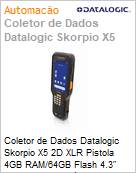 Coletor de dados Datalogic Skorpio X5 2D XLR Pistola 4GB RAM/64GB Flash 4.3 Teclado alfanumrico de 47 teclas Android 10 802.11 a/b/g/n/ac Bluetooth V5 com Bateria estendida (Figura somente ilustrativa, no representa o produto real)