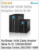 No-Break 1kVA Delta Amplon Srie N-1K 1000VA/900W Senoidal Online 240/240V NBR [x3] USB Gerencivel LCD Torre  (Figura somente ilustrativa, no representa o produto real)