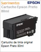 Cartucho de tinta original Epson Preto 80ml  (Figura somente ilustrativa, no representa o produto real)