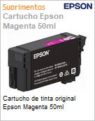 Cartucho de tinta original Epson Magenta 50ml (Figura somente ilustrativa, no representa o produto real)