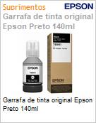 Garrafa de tinta original Epson Preto 140ml (Figura somente ilustrativa, no representa o produto real)