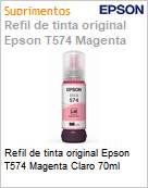 Refil de tinta original Epson T574 Magenta Claro 70ml (Figura somente ilustrativa, no representa o produto real)