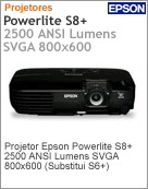 V11H309220 - Projetor Epson PowerLite S8+ 2500 ANSI Lumens 800x600 SVGA (Substitui S6+) (DataShow/Retroprojetor)