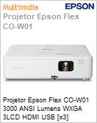 Projetor Epson Flex CO-W01 3000 ANSI Lumens WXGA 3LCD HDMI USB [x3] Windows Mac  (Figura somente ilustrativa, no representa o produto real)