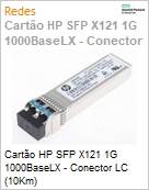 Conversor de mdia [Transceptor] Transceiver HPE Aruba 1G SFP LC LX 10Km SMF  (Figura somente ilustrativa, no representa o produto real)