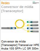 Conversor de mdia [Transceptor] Transceiver HPE Aruba 10G SFP+ LC SR 300m MMF XCVR  (Figura somente ilustrativa, no representa o produto real)