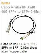 Cabo DAC HPE Aruba X240 10G SFP+ SFP + 0.65m (Figura somente ilustrativa, no representa o produto real)