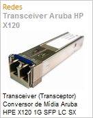 Conversor de mdia [Transceptor] Transceiver HPE X120 1G SFP LC SX  (Figura somente ilustrativa, no representa o produto real)