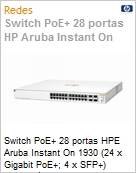 Switch PoE+ 28 portas HPE Aruba Instant On 1930 (24 x Gigabit PoE+; 4 x SFP+) Gerencivel L2+ (195W)  (Figura somente ilustrativa, no representa o produto real)