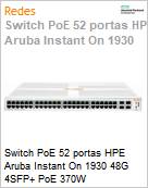 Switch PoE 52 portas HPE Aruba Instant On 1930 48G 4SFP+ PoE 370W  (Figura somente ilustrativa, no representa o produto real)
