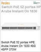 Switch PoE 52 portas HPE Aruba Instant On 1830 48G 4SFP 370W  (Figura somente ilustrativa, no representa o produto real)