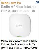 Ponto de acesso Wi-Fi 6 HPE Aruba Instant On AP22 (RW) 2x2 11ax 2.4GHz/5GHz MIMO Interno PoE Facebook Wi-Fi  (Figura somente ilustrativa, no representa o produto real)