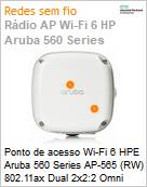 Ponto de acesso Wi-Fi 6 HPE Aruba 560 Series AP-565 (RW) 802.11ax Dual 2x2:2 Omni Antena Outdoor AP  (Figura somente ilustrativa, no representa o produto real)