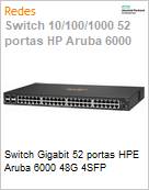 Switch Gigabit 52 portas HPE Aruba 6000 48G 4SFP  (Figura somente ilustrativa, no representa o produto real)